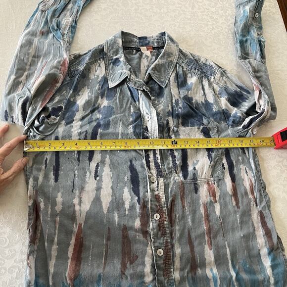 Anthropologie Pilcro Shirt Womens Size XS Tie Dye Long Sleeve Button Up - Picture 8 of 11